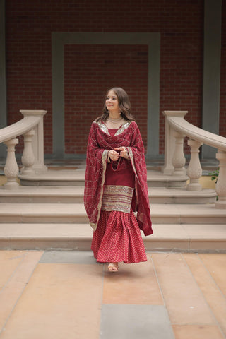 faux-georgette-kurti-sharara-dupatta-set-sequins-thread-embroidery-work-color-maroon-3