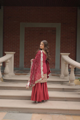faux-georgette-kurti-sharara-dupatta-set-sequins-thread-embroidery-work-color-maroon-5