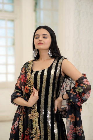 faux-georgette-kurti-sharara-dupatta-set-with-line-sequins-embroidery-work-color-black-2