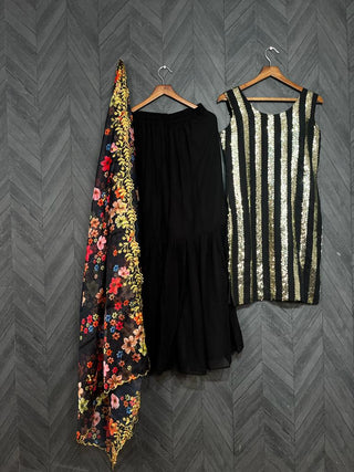faux-georgette-kurti-sharara-dupatta-set-with-line-sequins-embroidery-work-color-black-6