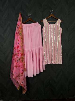 faux-georgette-kurti-sharara-dupatta-set-with-line-sequins-embroidery-work-color-pink-8