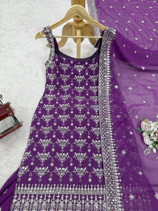 faux-georgette-kurti-sharara-dupatta-set-with-thread-9mm-sequence-work-color-purple-15