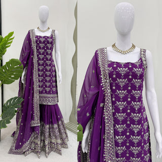 faux-georgette-kurti-sharara-dupatta-set-with-thread-9mm-sequence-work-color-purple-7