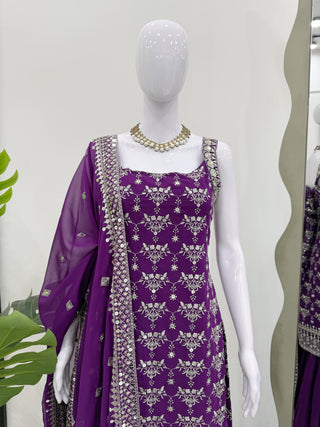 faux-georgette-kurti-sharara-dupatta-set-with-thread-9mm-sequence-work-color-purple-8