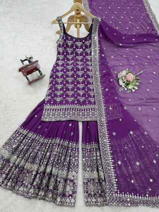 faux-georgette-kurti-sharara-dupatta-set-with-thread-9mm-sequence-work-color-purple-9