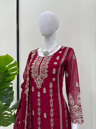 faux-georgette-kurti-sharara-dupatta-set-with-thread-sequence-work-color-red-11