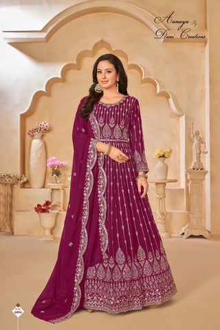 faux-georgette-long-gown-pant-dupatta-set-with-sequence-embroidery-work-color-maroon-1