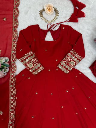 faux-georgette-long-gown-pant-dupatta-set-with-thread-sequence-work-color-red-8