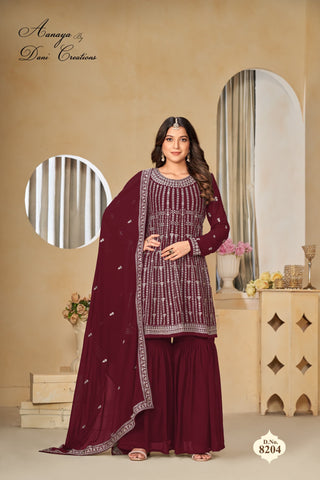 faux-georgette-top-palazzo-dupatta-set-with-embroidery-work-color-maroon-1