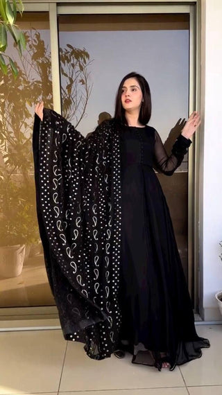 georgette-anarkali-kameez-dupatta-set-print-embroidery-work-color-black-3