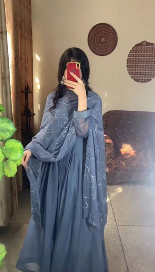 georgette-anarkali-kameez-dupatta-set-print-embroidery-work-color-dark-grey
