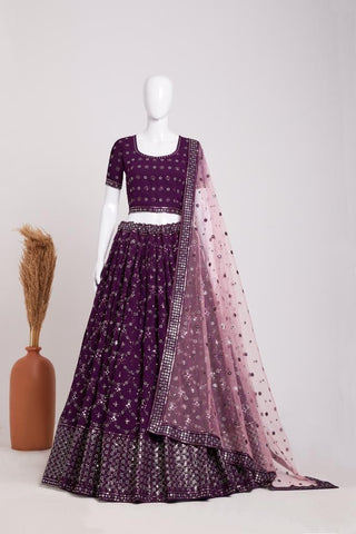 georgette-lehenga-blouse-dupatta-set-with-embroidery-sequins-work-maroon
