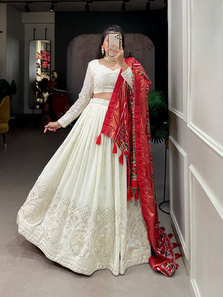 georgette-lehenga-blouse-dupatta-set-with-lucknowi-paper-mirror-work-white-red-2