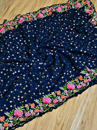 georgette-saree-with-thread-embroidery-sequins-work-color-blue-2