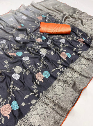 georgette-silk-hand-dyed-saree-blouse-color-black-2