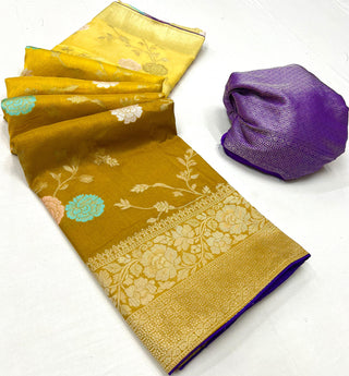 georgette-silk-hand-dyed-saree-blouse-color-yellow-1