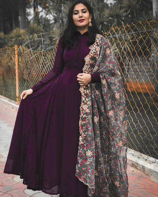 georgette-thousand-butti-gown-dupatta-with-embroidery-cutwork-digital-print-work-color-wine-1