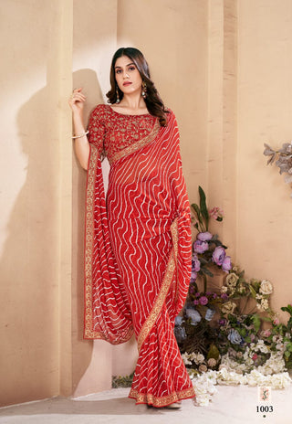 georgette-weightless-leheriya-with-embroidery-border-color-red