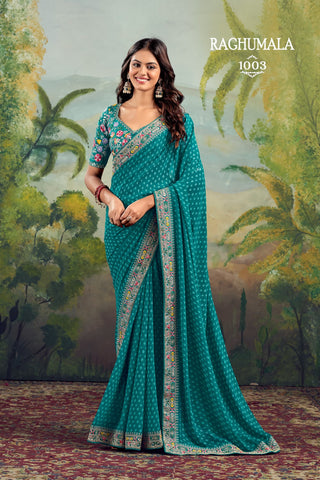 georgette-weightless-sarees-with-mina-embroidery-border-blouse-color-cyan