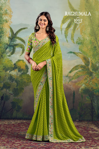 georgette-weightless-sarees-with-mina-embroidery-border-blouse-color-green
