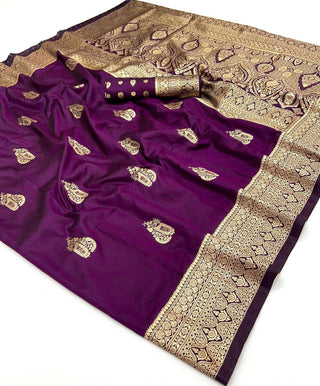 handloom-weaving-silk-sarees-with-brocade-blouse-color-wine-3