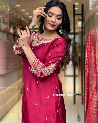 heavy-banana-chanderi-silk-kurti-pant-dupatta-suit-set-with-hand-embroidery-zari-weaving-work-color-maroon-2