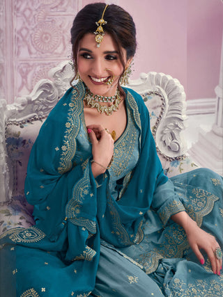 heavy-chinon-kurti-plazzo-dupatta-set-with-embroidery-sequence-work-color-blue-2