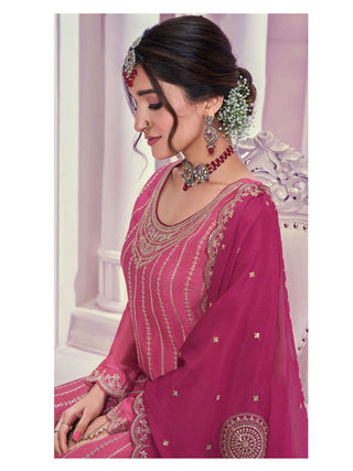 heavy-chinon-kurti-plazzo-dupatta-set-with-embroidery-sequence-work-color-rose-2