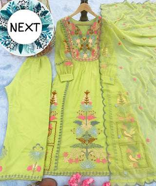 heavy-faux-georgette-salwar-plazo-dupatta-set-with-embroidery-morror-work-green