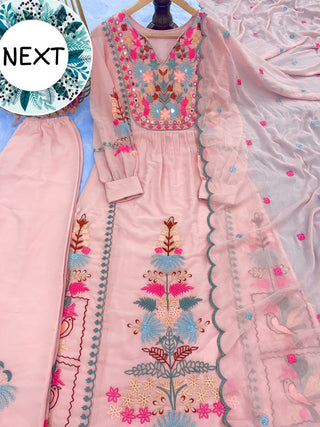 heavy-faux-georgette-salwar-plazo-dupatta-set-with-embroidery-morror-work-pink