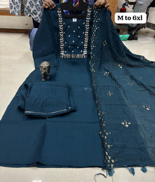 heavy-muslin-kurti-pant-dupatta-set-with-heavy-hand-sequence-embroidery-work-color-bottle-green