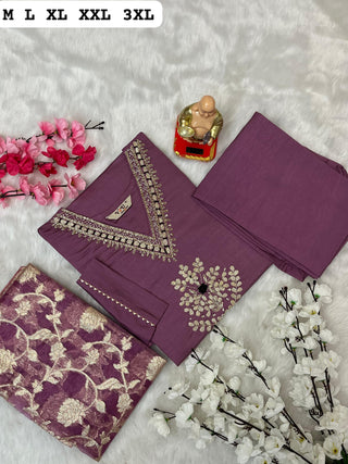 heavy-pure-muslin-viscose-kurti-pant-dupatta-set-with-hand-embroidery-jacquard-work-color-mauve-2