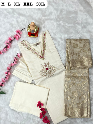 heavy-pure-muslin-viscose-kurti-pant-dupatta-set-with-hand-embroidery-jacquard-work-color-white-2