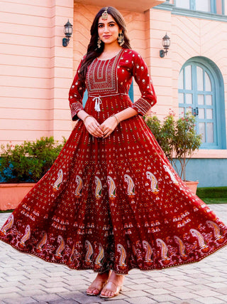 heavy-rayon-anarkali-style-long-gown-with-embroidery-print-work-color-red