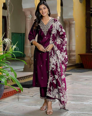 heavy-rayon-kurti-pant-dupatta-suit-set-with-embroidery-print-work-color-purple
