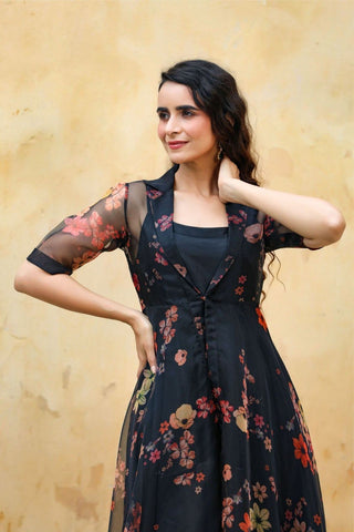 heavy-reyon-kurta-with-organza-shrug-koti-with-print-work-black-3