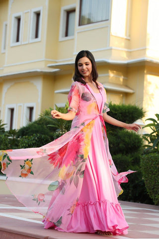 heavy-reyon-kurta-with-organza-shrug-koti-with-print-work-pink-2