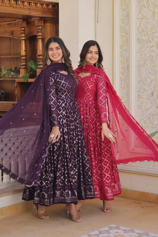 Analyzing image     heavy-silk-gown-dupatta-suit-with-sequence-embroidery-work