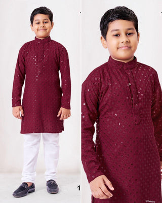 2-3 Days Delivery! Indian Boys Kurta Pyjama Ready to Wear Rayon Cotton Party Wear Chikankari Work, Listing ID: 9028658921754