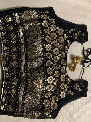 2-3 Days Delivery! Indian Lehenga for Women Ready to Wear Designer Lehenga Choli   Georgette Embroidery, Sequin Blue Color  Fully Stitched Blouse, Listing ID: 198354998