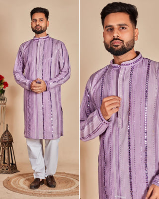 Ship From India! Varman Indian Men Kurta Pyjama  Ready to Wear Georgette Fabric Party Wear, Listing ID: PRE8955554824474