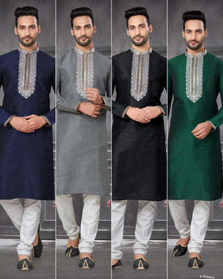 Ship From India! Varman Indian Men Kurta  Ready to Wear Cotton Jacquard  Embroidery Party Wear, Listing ID: PRE8956299149594
