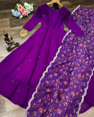 2-3 Days Delivery! Dresses For Women Party Wear Gown Kurtis Suit Georgette with Embroidery Maxi, Listing ID: 8970605625626