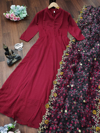 Ship From India! Varman Dresses For Women Party Wear Gown Kurtis Suit Georgette with Embroidery Maxi, Listing ID: PRE8953064620314