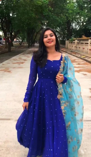 2-3 Days Delivery! Dresses For Women Party Wear Gown Kurtis Suit Georgette with Embroidery Maxi, Listing ID: 8970605625626