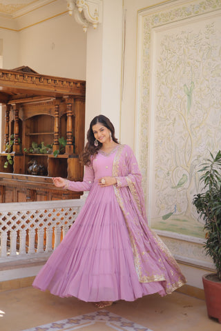 Ship From India! Varman Dresses For Women Party Wear Gown Kurtis Suit Georgette with Sequins Embroidery Work, Listing ID: PRE8939972296986