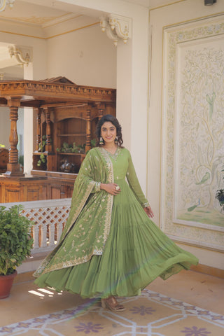 Ship From India! Varman Dresses For Women Party Wear Gown Kurtis Suit Georgette with Sequins Embroidery Work, Listing ID: PRE8939972296986