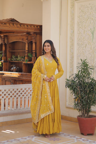Ship From India! Varman Dresses For Women Party Wear Gown Kurtis Suit Georgette with Sequins Embroidery Work, Listing ID: PRE8939972296986