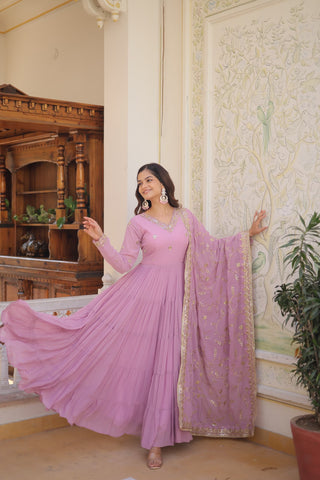 Ship From India! Varman Dresses For Women Party Wear Gown Kurtis Suit Georgette with Sequins Embroidery Work, Listing ID: PRE8939972296986