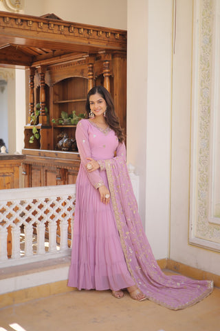 Ship From India! Varman Dresses For Women Party Wear Gown Kurtis Suit Georgette with Sequins Embroidery Work, Listing ID: PRE8939972296986